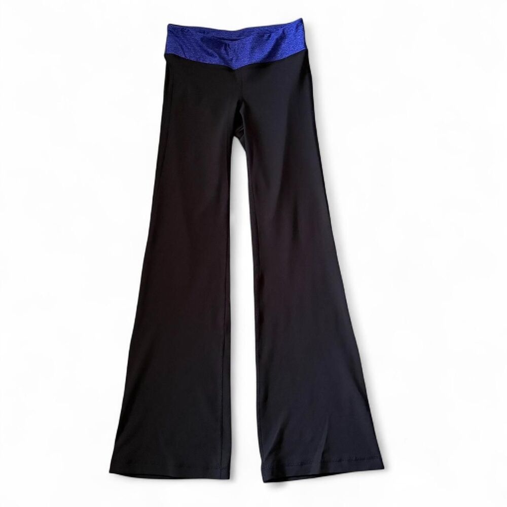 GapBody G-Flex Yoga Pants Black Purple Flare Leg Activewear S REG 211368-00